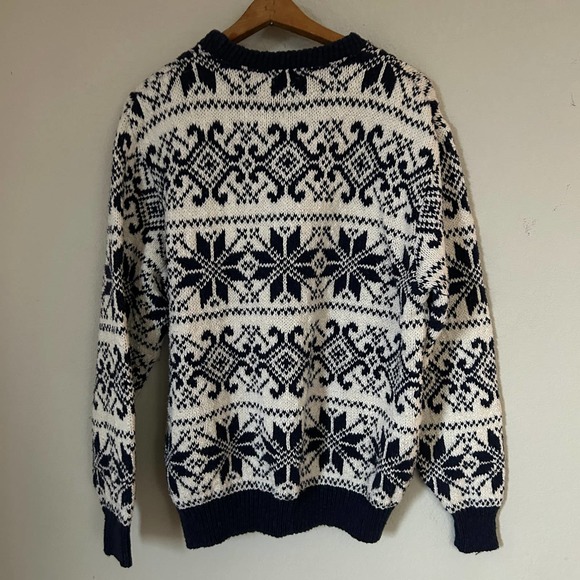 Men’s Vintage L.L. Bean Cozy Chunky Snowflake Sweater Size Large - Picture 12 of 12